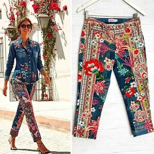 Johnny Was Women’s Aria Skies Floral Print Classic Fit Pant Multicolor Bohemian